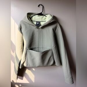 Nike Sage Green Hooded Pullover with Front Zip Pocket